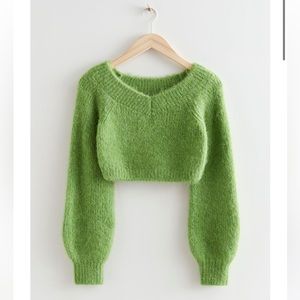 & Other Stories - Off-Shoulder Wool Knit Sweater Size L